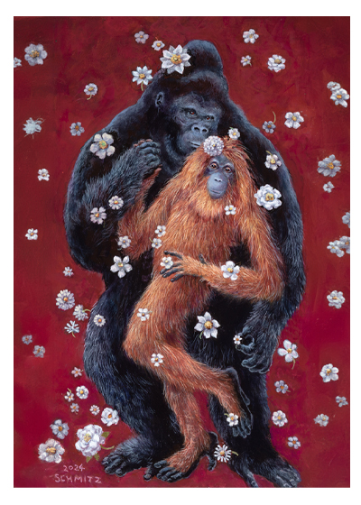 My Little Chickadee gorilla with orangutan
